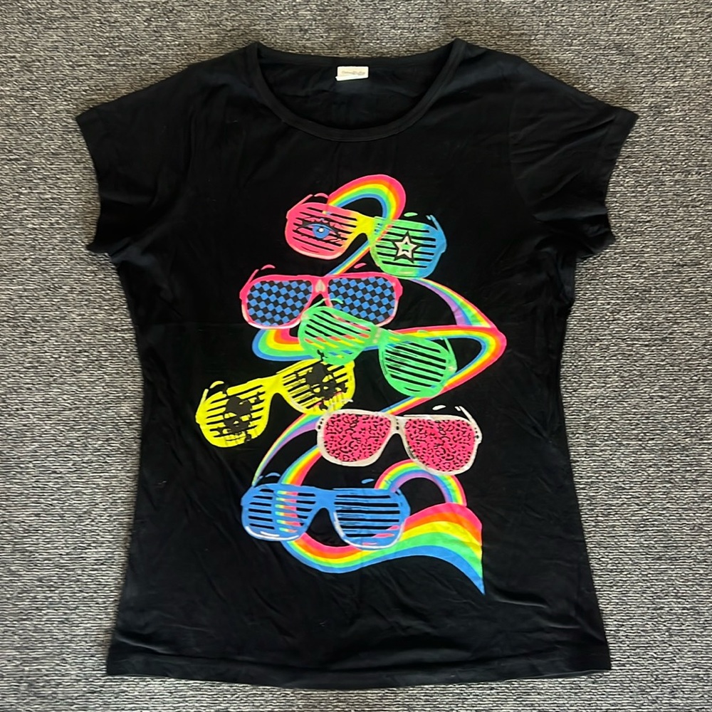 Retro 80’s New Wave Neon Graphic Baby Tee. New